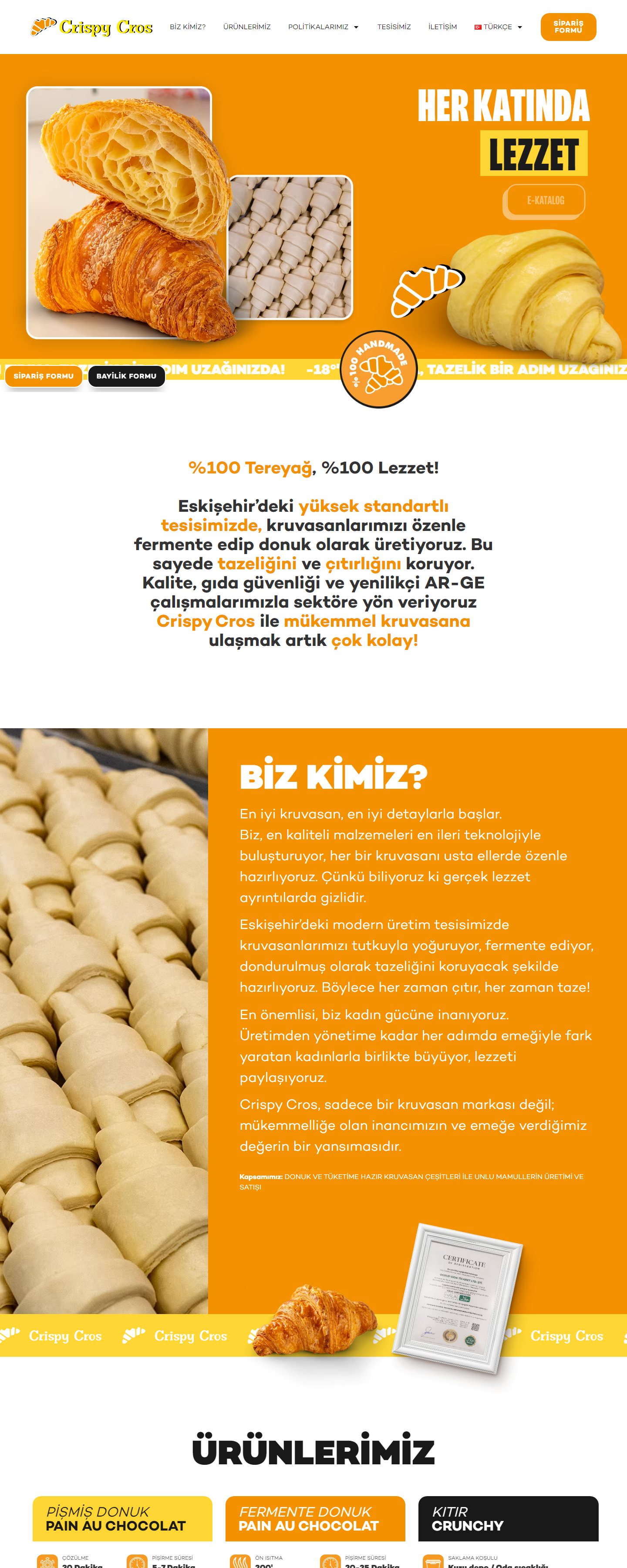 crispycros.com web sitesi bilgisayar görünümü