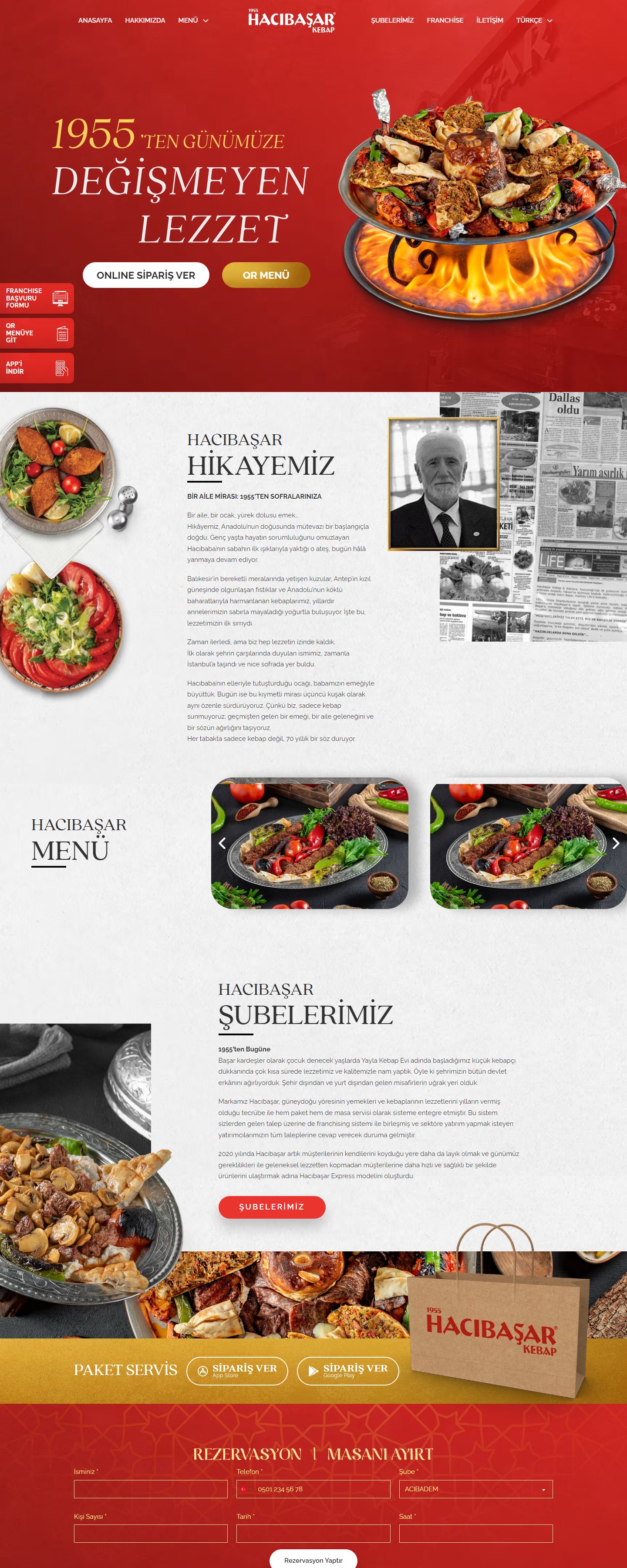 hacibasar.com web sitesi bilgisayar görünümü