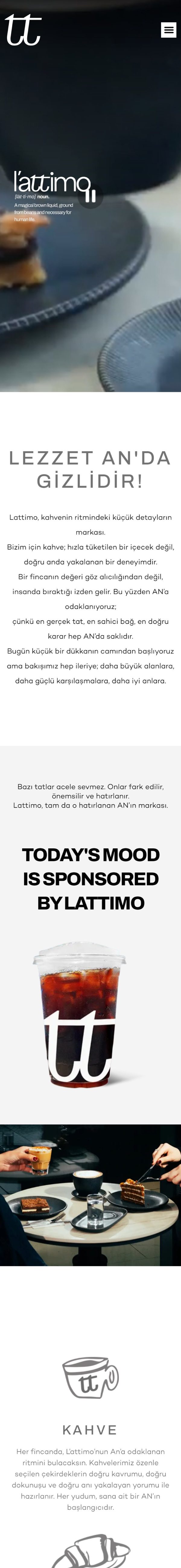lattimo.tr web sitesi mobil görünümü