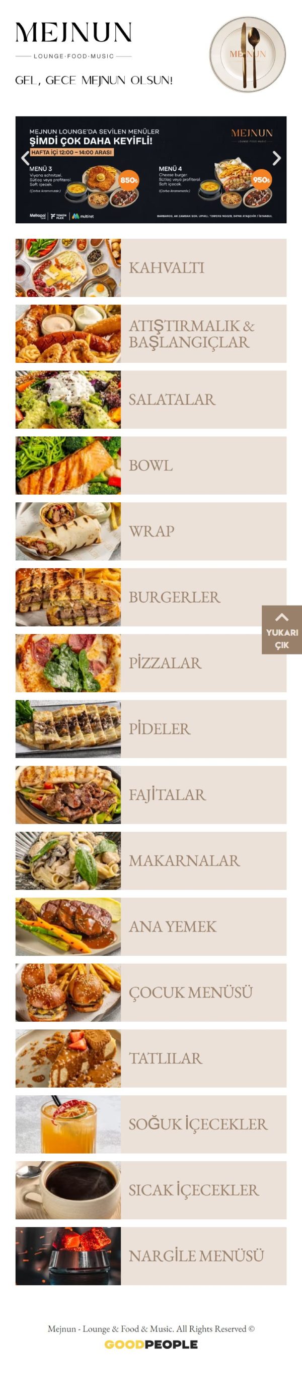 mejnun.qrgood.tr QR menü telefon görünümü