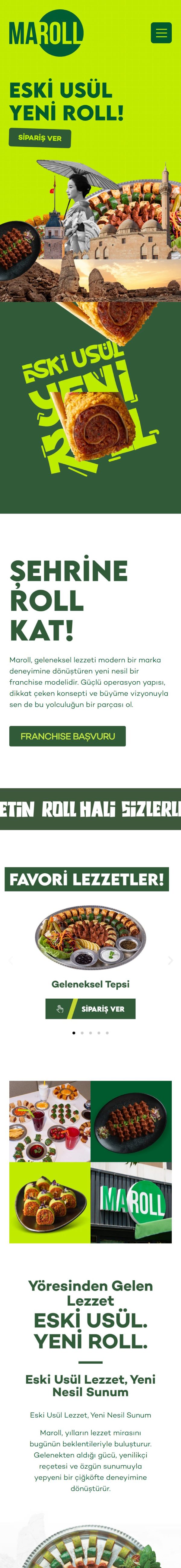 marollcigkofte.com web sitesi mobil görünümü